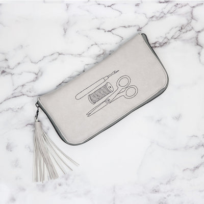 Sample Sale- Deanie- Concrete Legacy Faux Leather w/ Sulky Embroidery