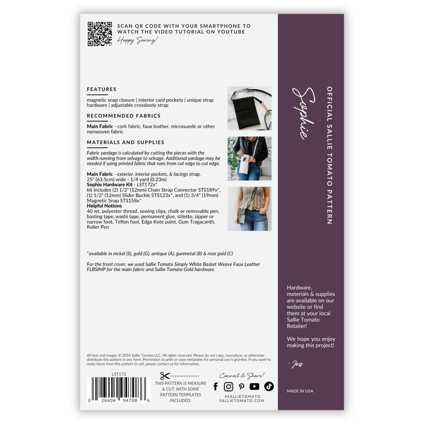 Faux Leather Sophie Cellphone Crossbody Kits