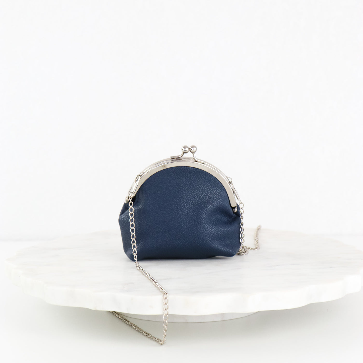 Sample Sale- Silvia- Navy Pebble Faux Leather