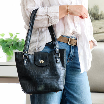 Simili Cuir Crocodile Bleu Marine