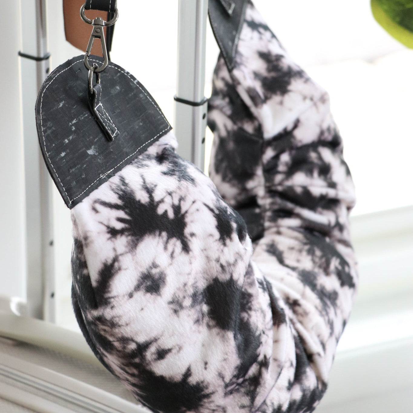 Tie Dye Denim White Faux Fur