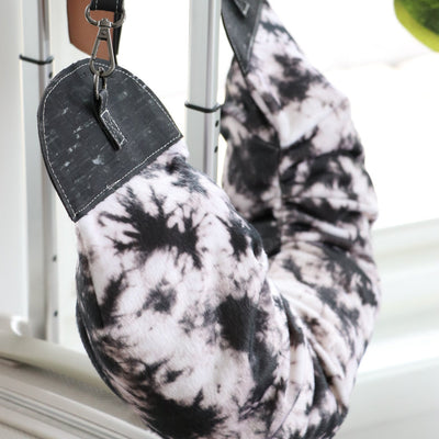 Tie Dye Denim White Faux Fur