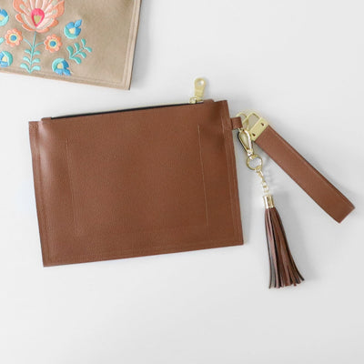 Brown Pebble Faux Leather