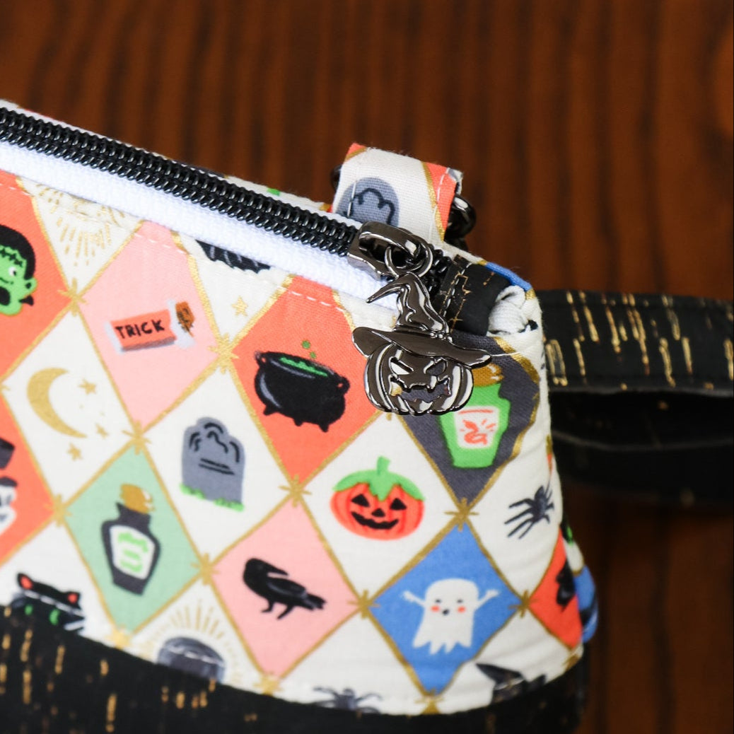 Four Jack-O'-Lantern Pumpkin Zipper Pulls