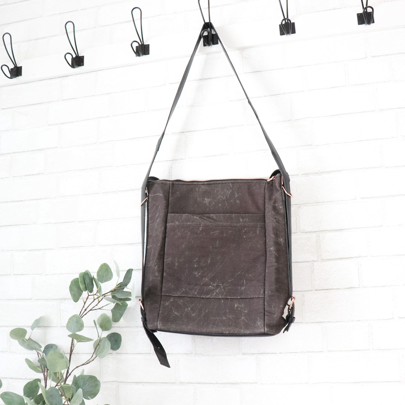 Sample Sale - Misty - Black Faux Waxed Duck Canvas