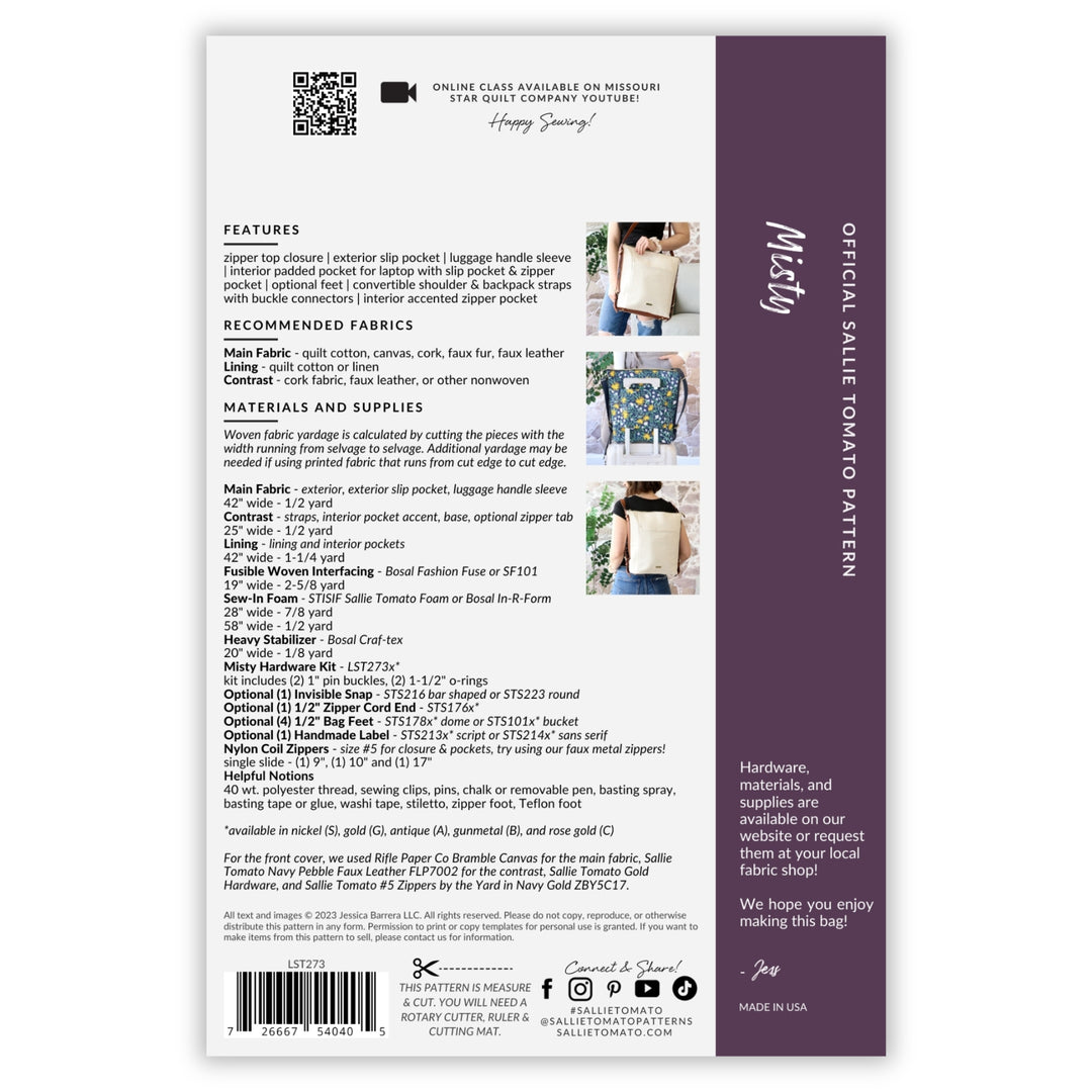 Misty Convertible Backpack Bag Kit – Sallie Tomato