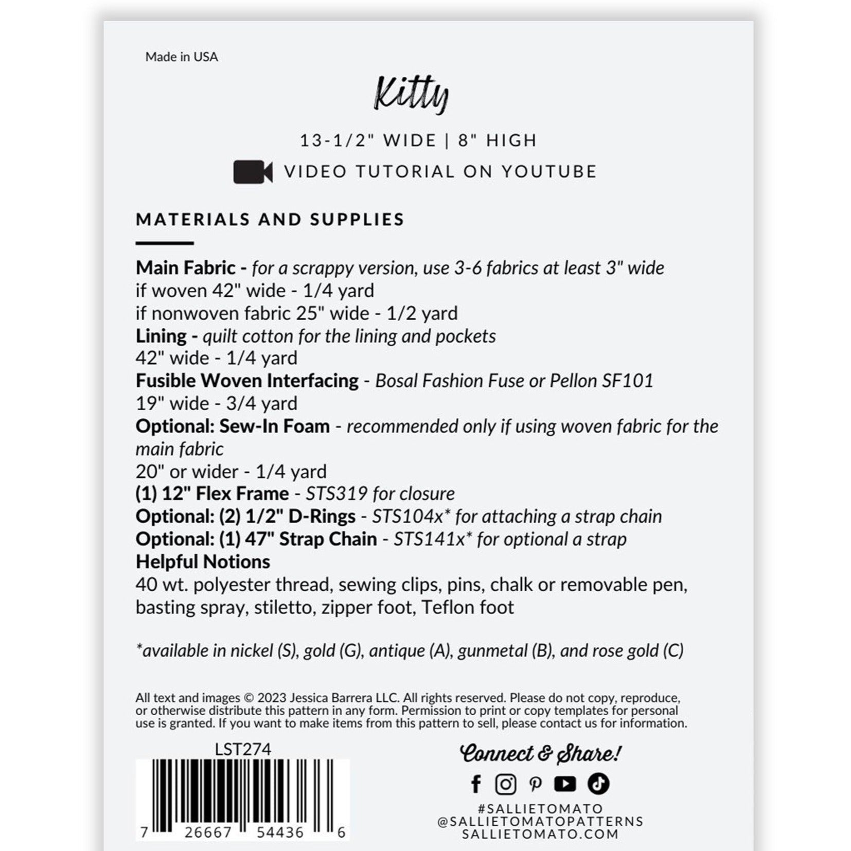 Kits4Kids Schnittmuster Geldbörse Mini-Kitti Katze