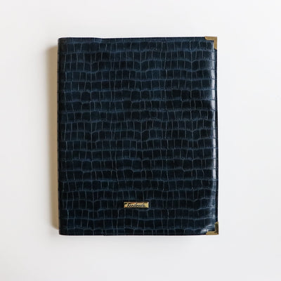 Simili Cuir Crocodile Bleu Marine