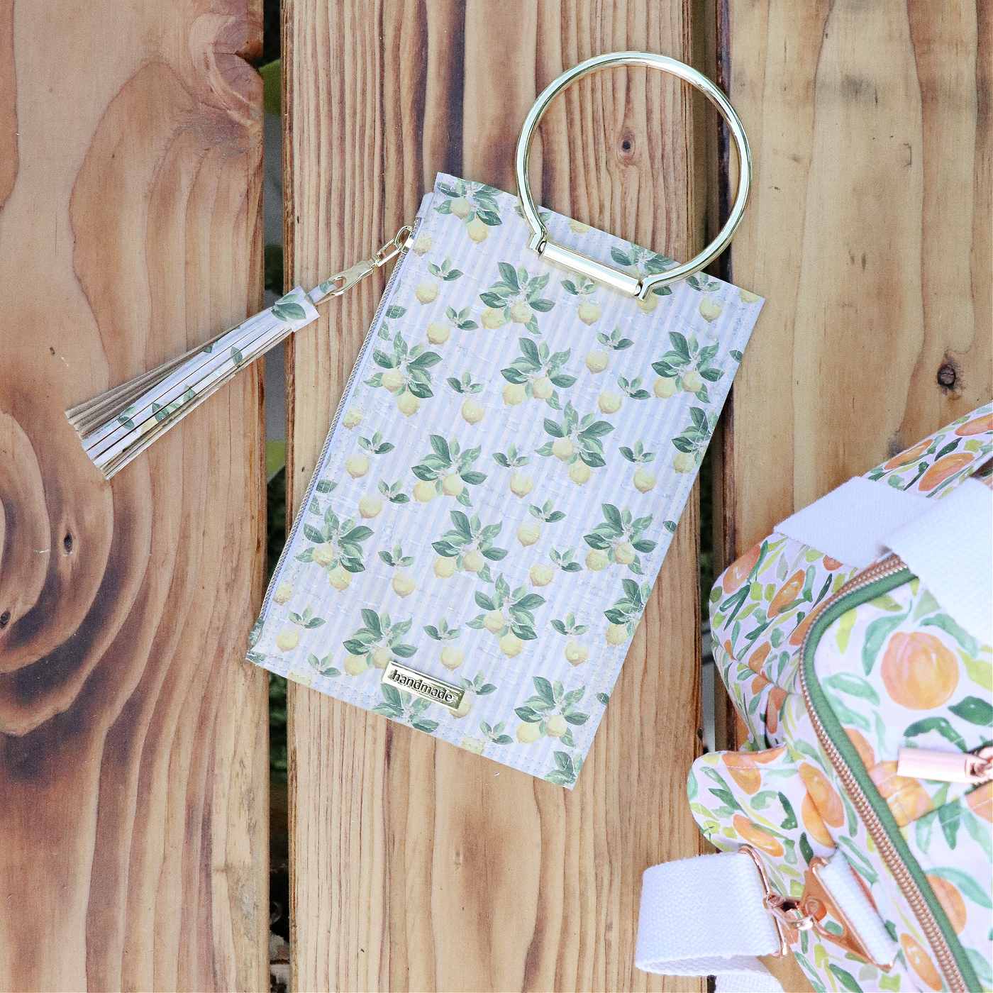 Lemon Stripe Cork Fabric