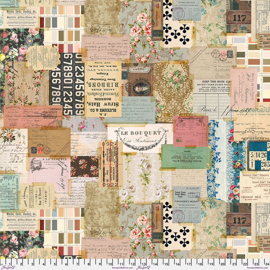 Free Spirit Fabric -Multi Ephemera Canvas – Sallie Tomato