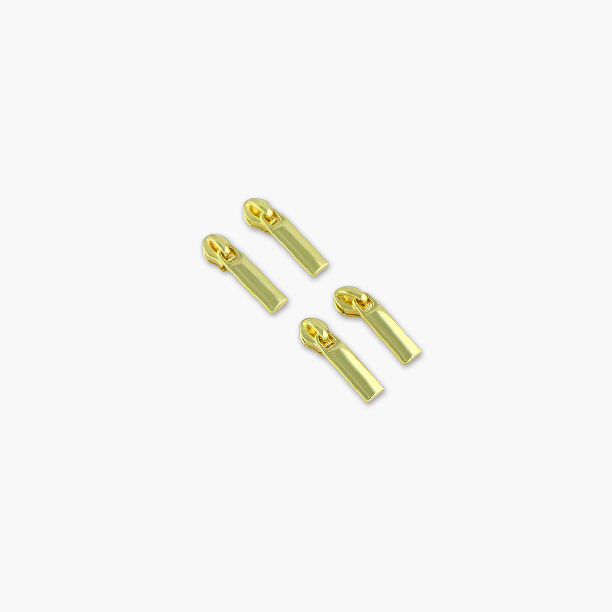 Four #5 Rectangle Zipper Pulls Gold Four #5 Rectangle Zipper Pulls Gold