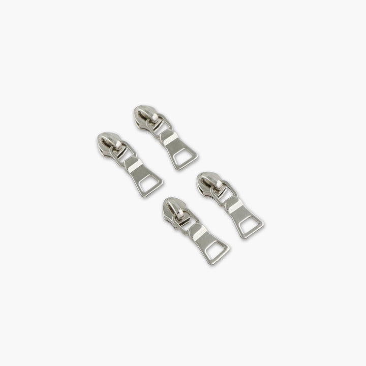 Four #5 Bottle Opener Zipper Pulls Nickel