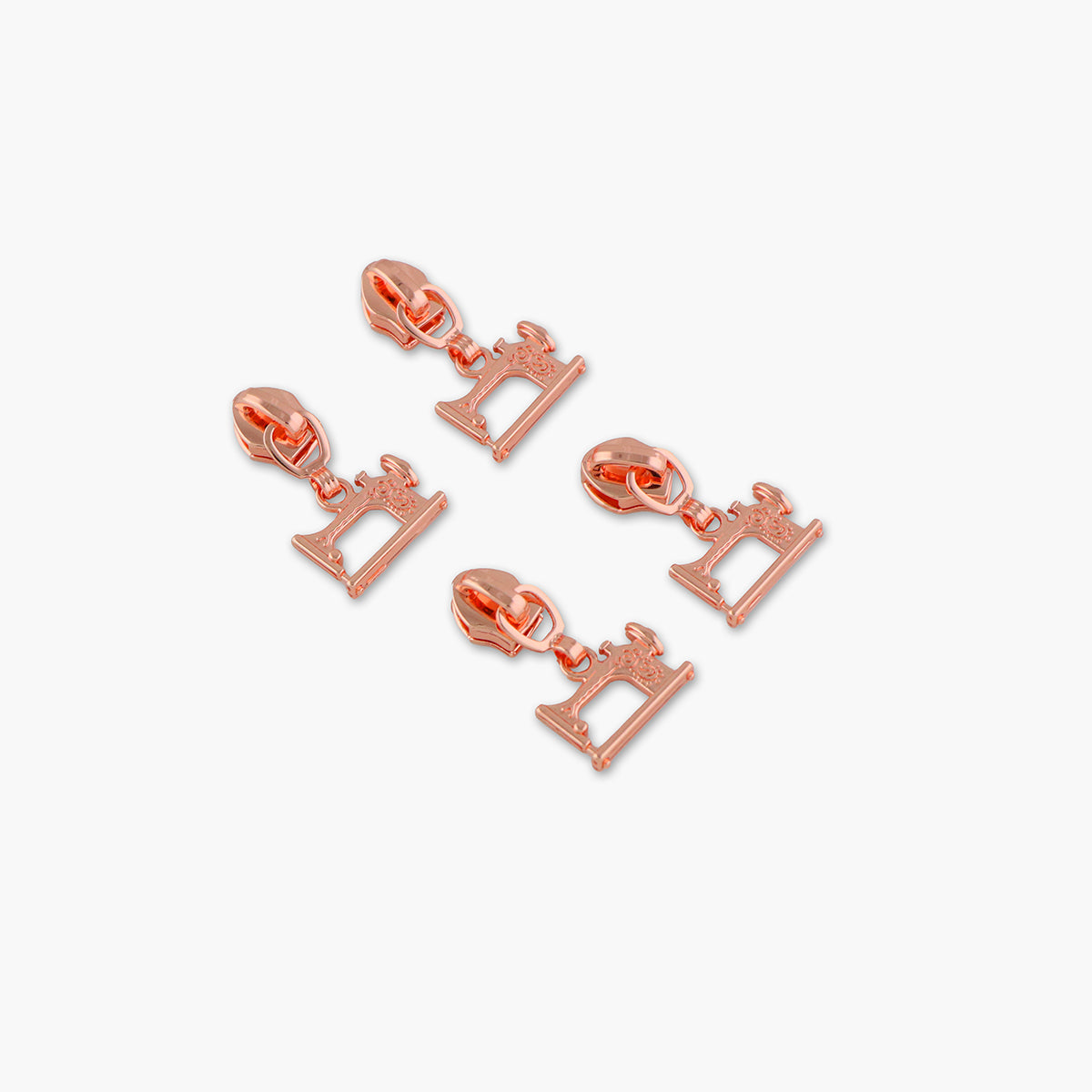 Four #5 Sewing Machine Zipper Pulls Rose Gold Four #5 Sewing Machine Zipper Pulls Rose Gold