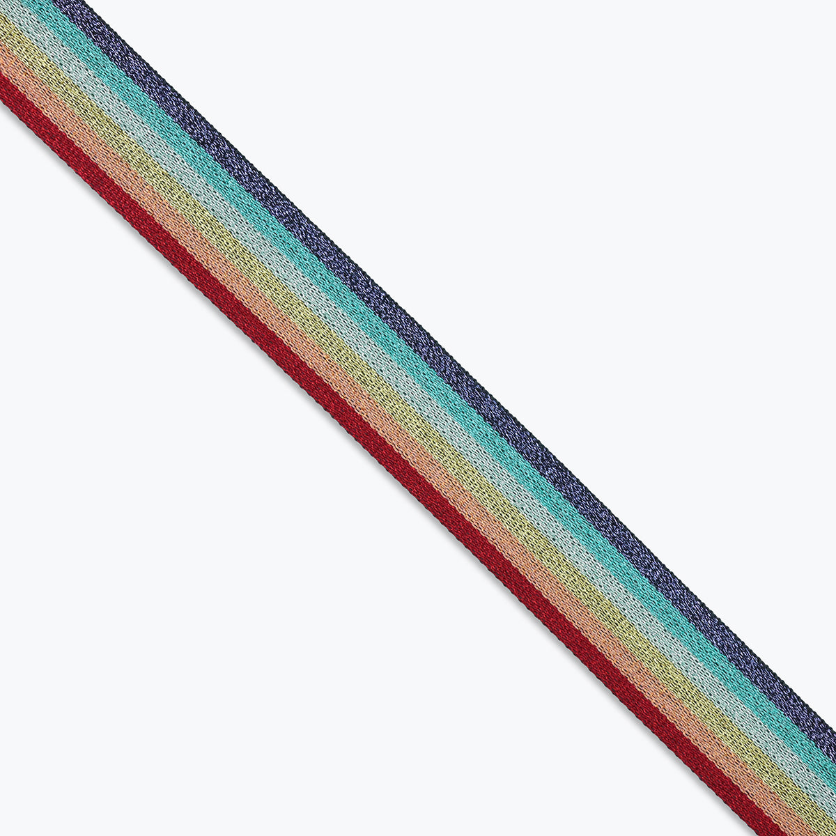 1-1/2" Striped Metallic Rainbow Webbing
