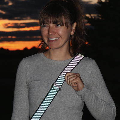 Sangle réfléchissante à bande diagonale de 1-1/2" 