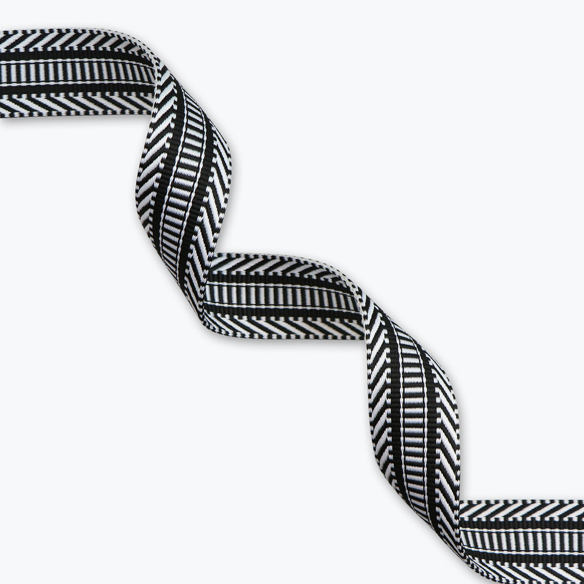 1-1/2" Railroad Track Black/White Webbing