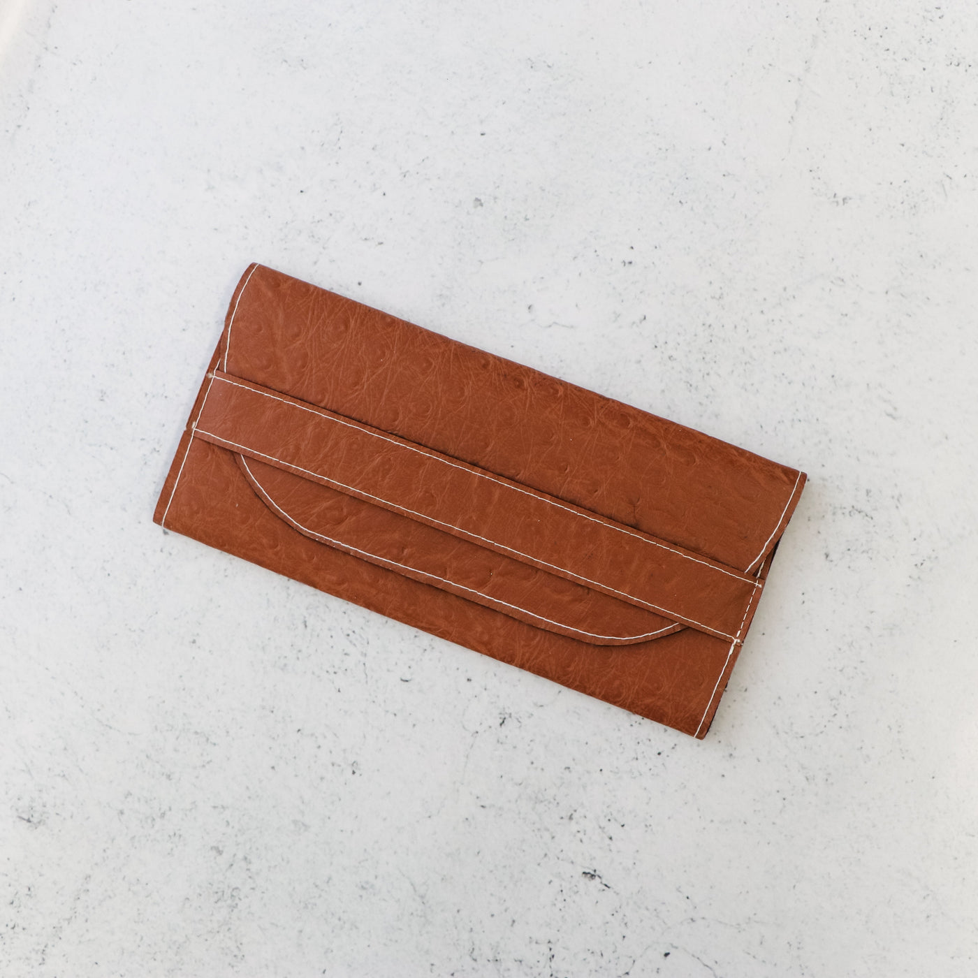 Sample Sale-Lucky Penny Wallet- Hazelnut Faux Leather Ostrich