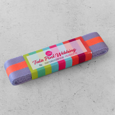 1-1/2" Striped Nylon Tula Pink Renaissance Webbing