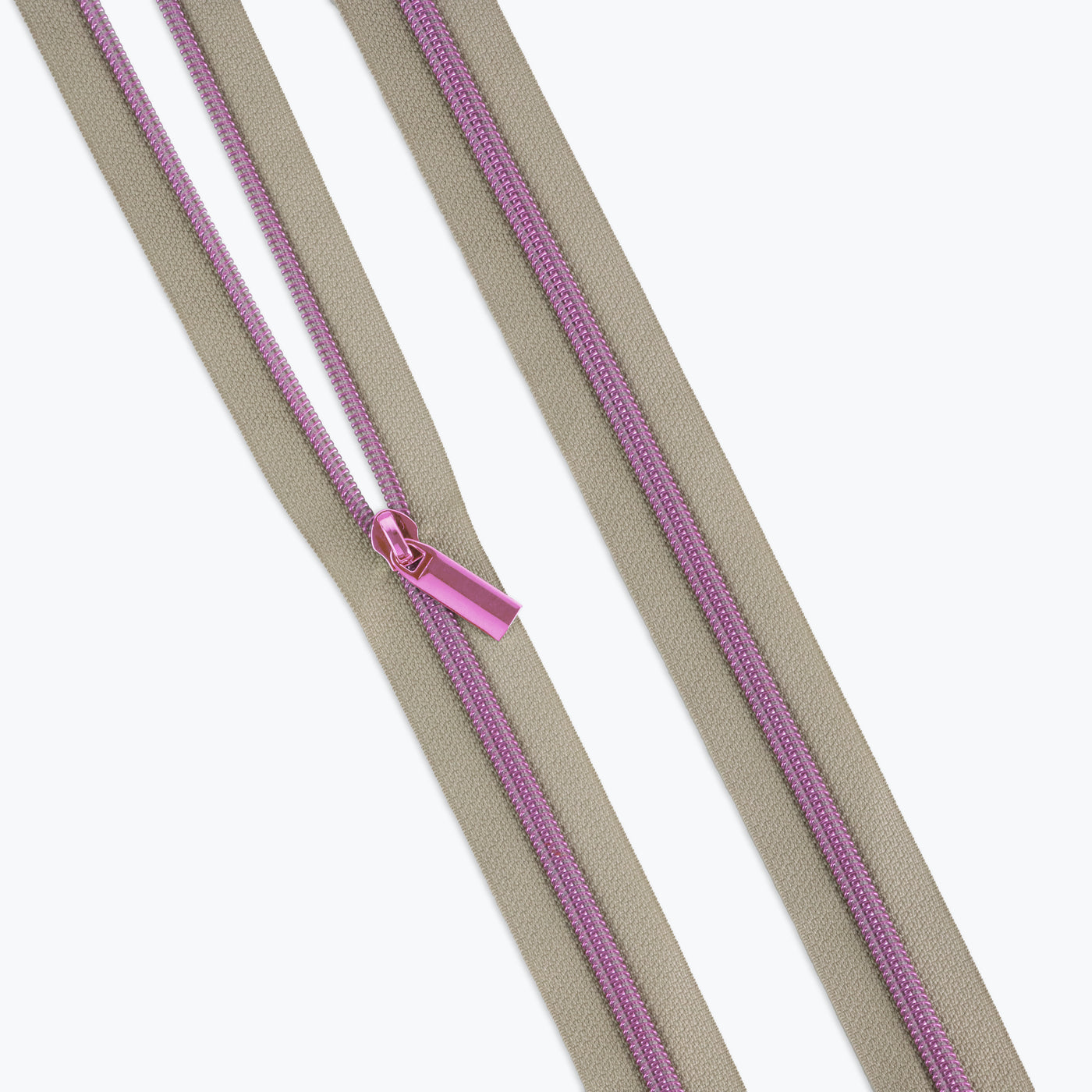 Tula Pink Beige Nylon Coil Zippers