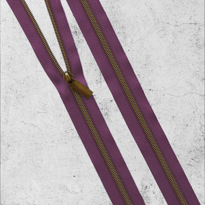 Cremalleras en espiral de nailon n.º 5, color morado