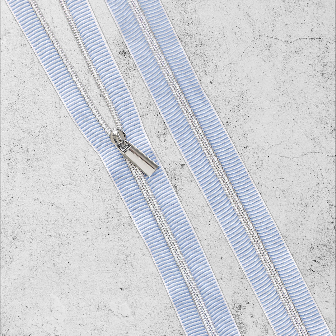 White & Marina Striped Nylon Coil Zippers – Sallie Tomato