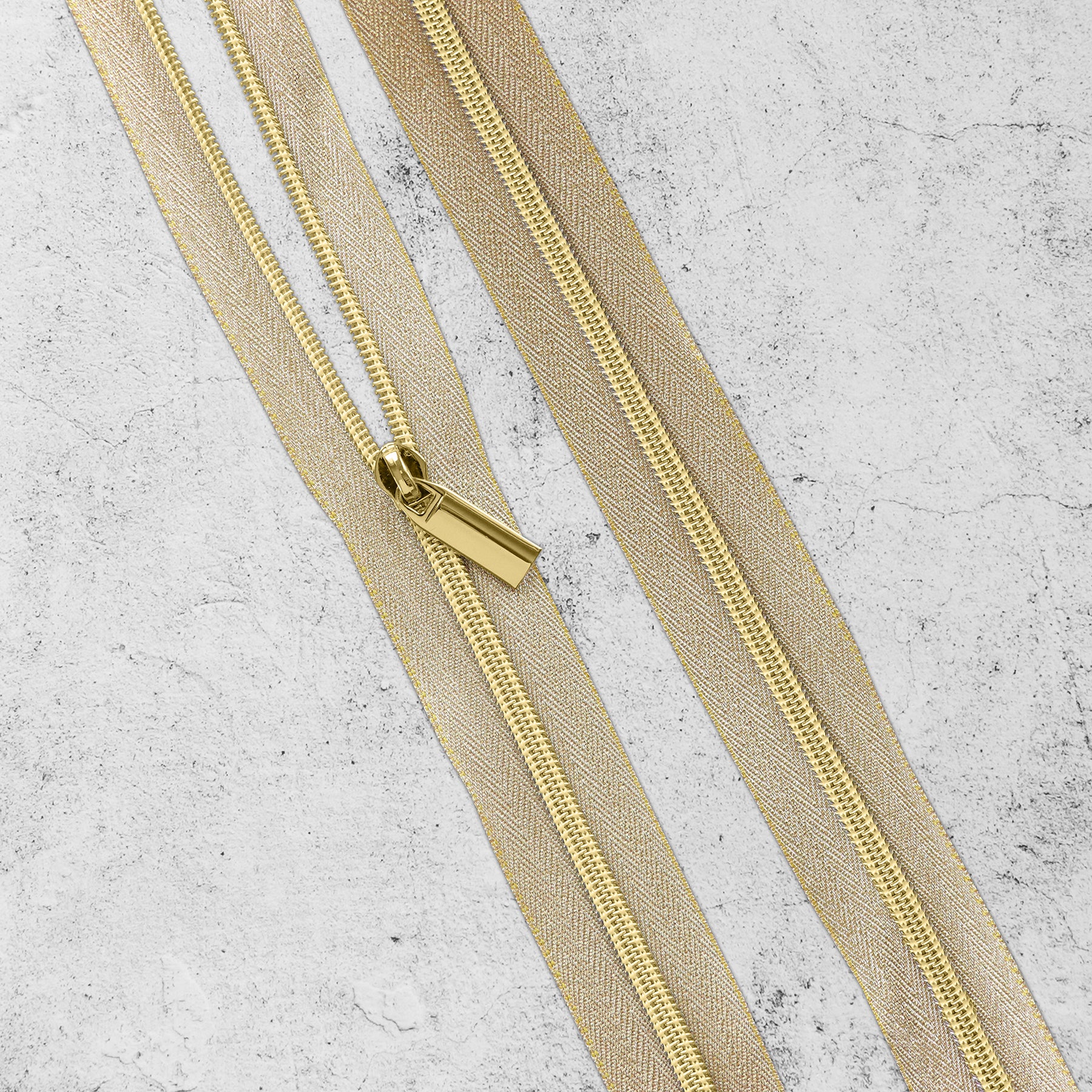 Gold Metallic Nylon Coil Zippers Gold Metallic Nylon Coil Zippers