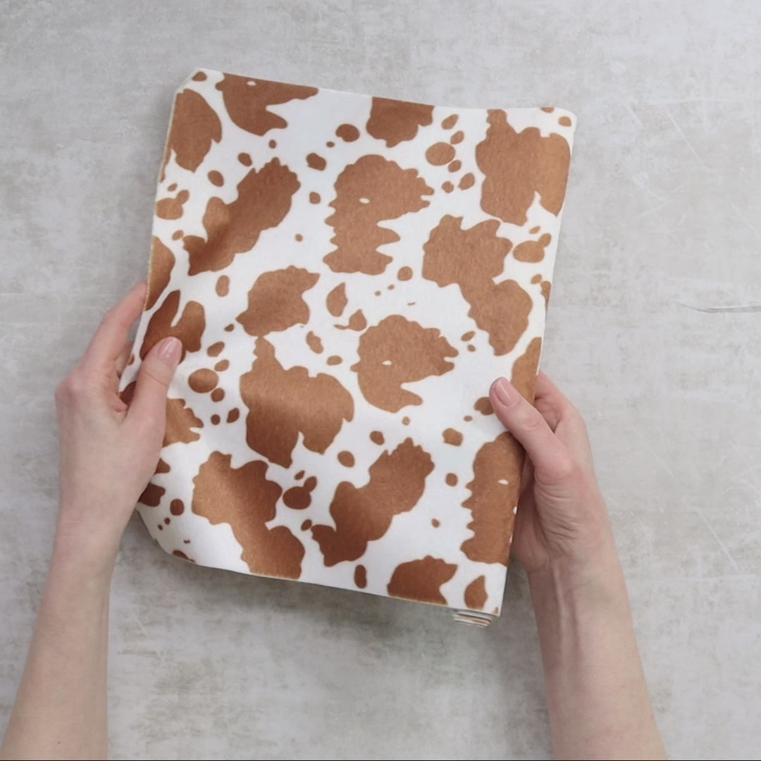 Cow Tan White Faux Fur