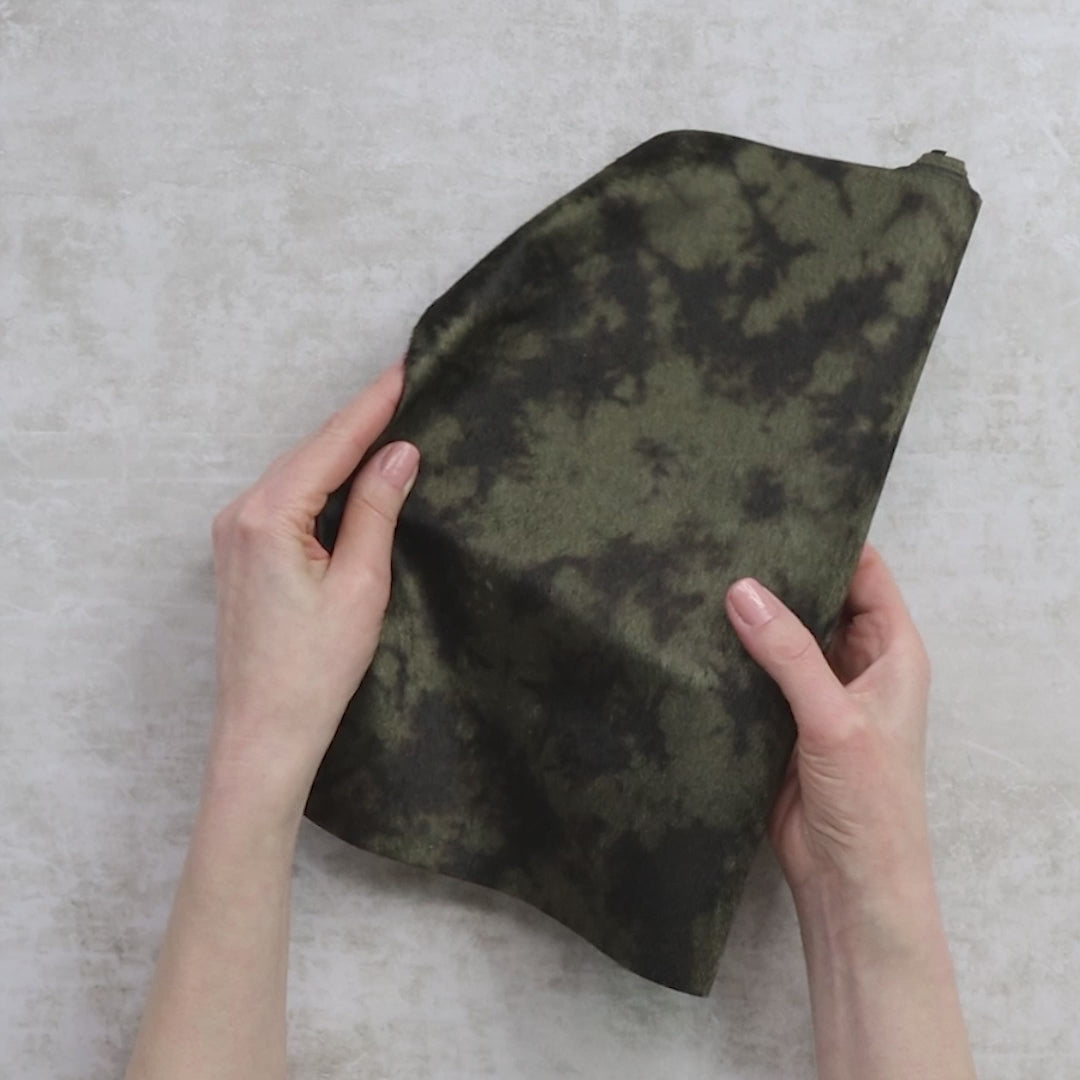 Tie Dye Tonal Olive Faux Fur