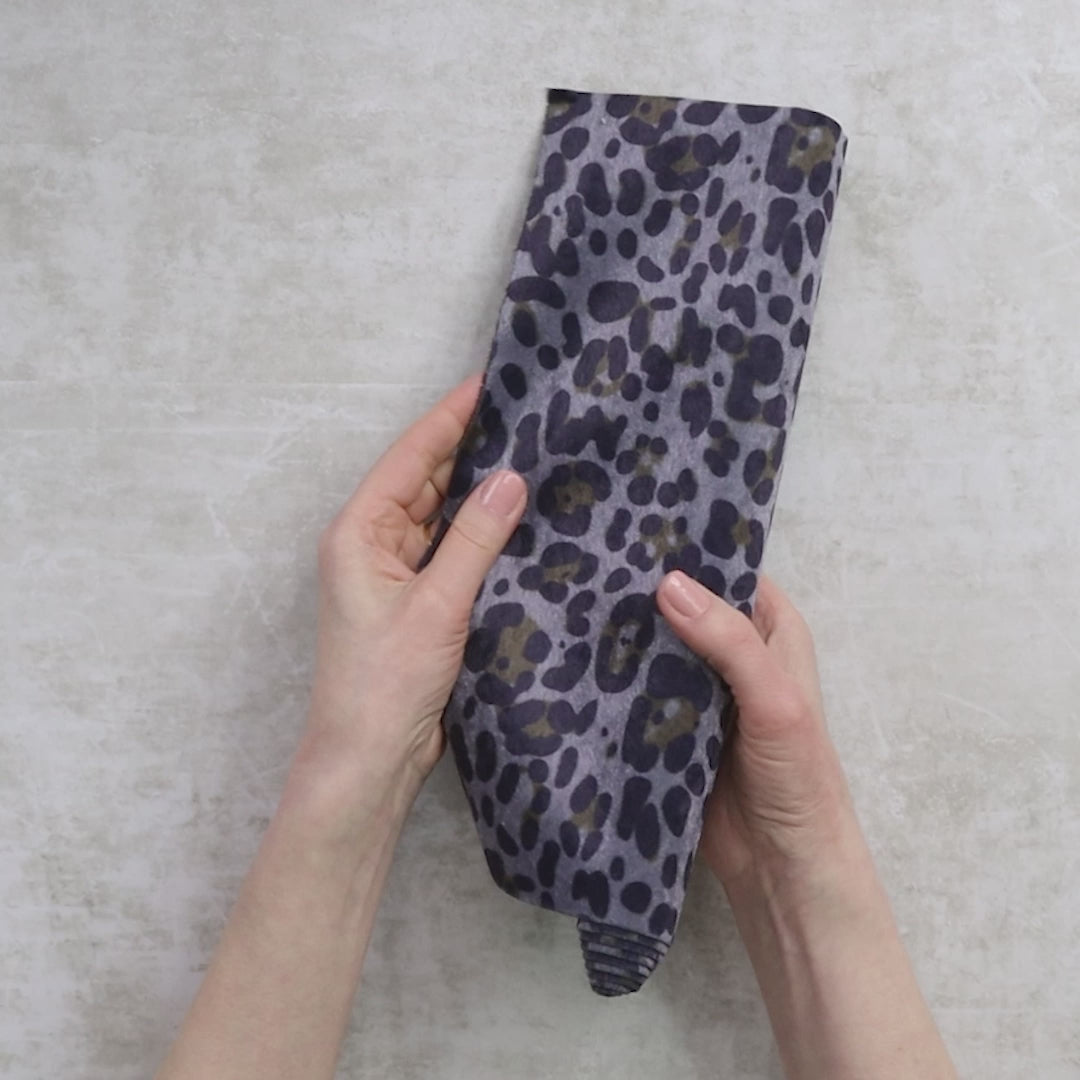 Leopard Navy Slate Faux Fur