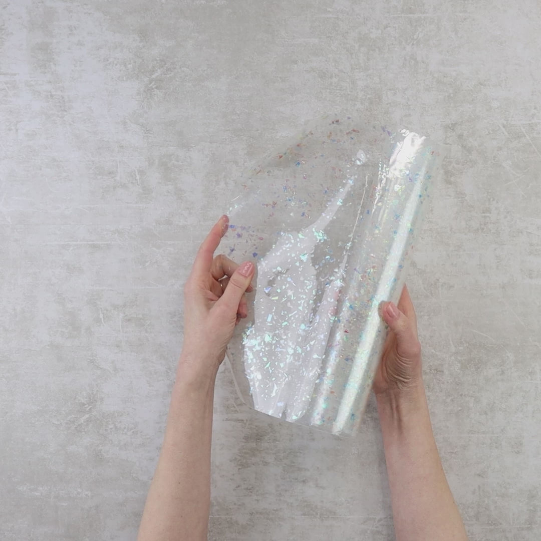 Vinilo TPU transparente con confeti
