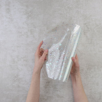 Vinilo TPU transparente con confeti