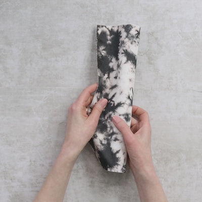Tie Dye Denim White Faux Fur