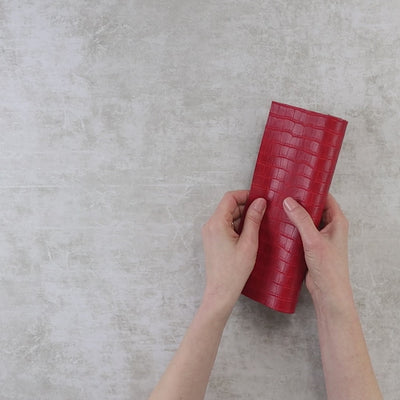Crimson Red Crocodile Faux Leather