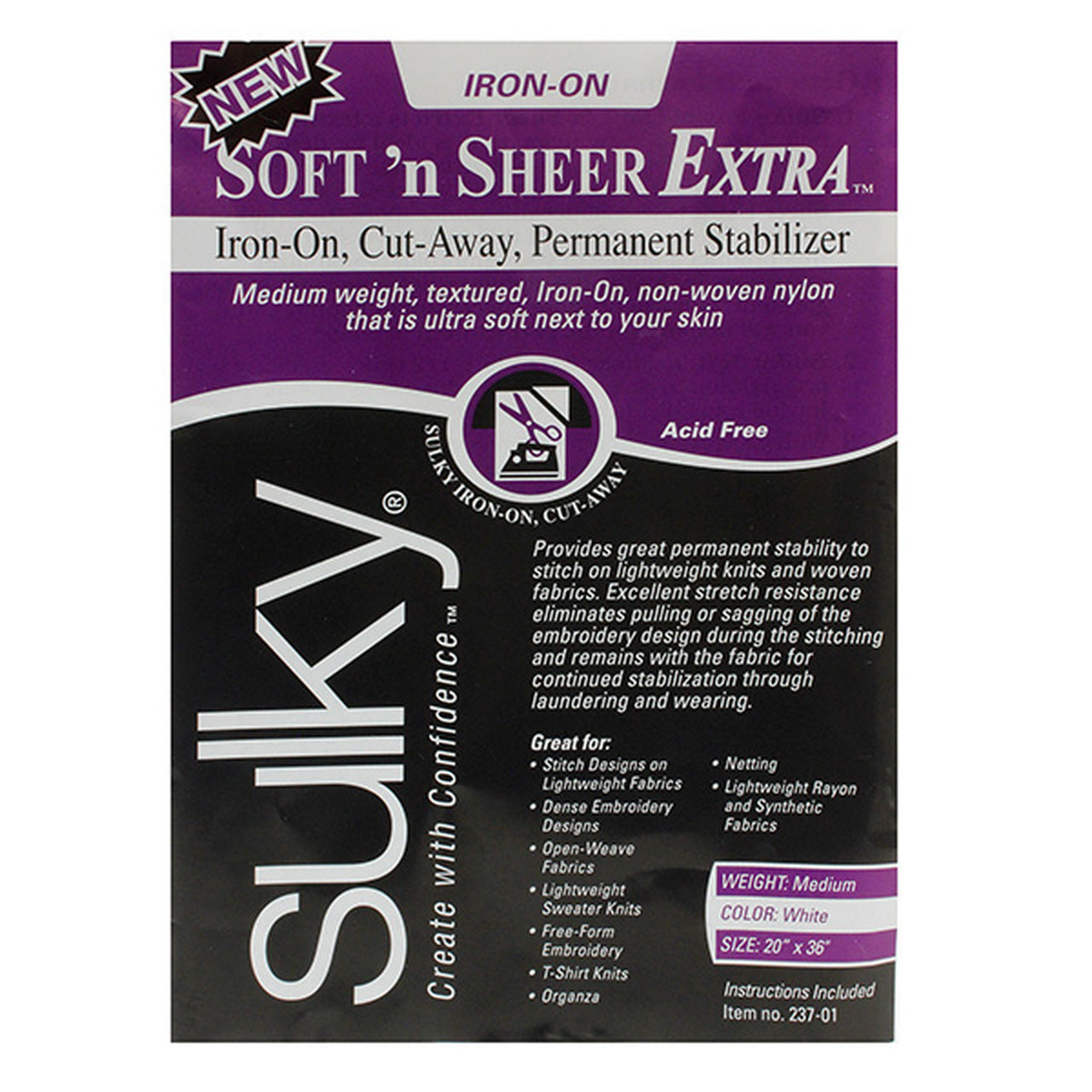 Estabilizador adicional Sulky Soft 'n Sheer - Blanco