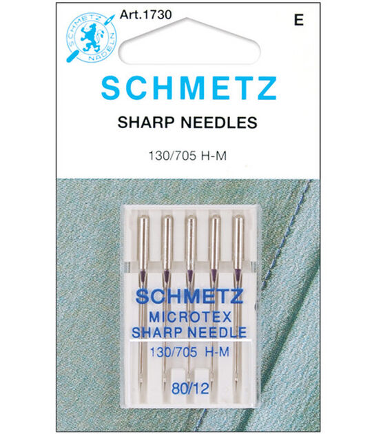 Schmetz Microtex (Sharp) Needles (5 needles) 80/12