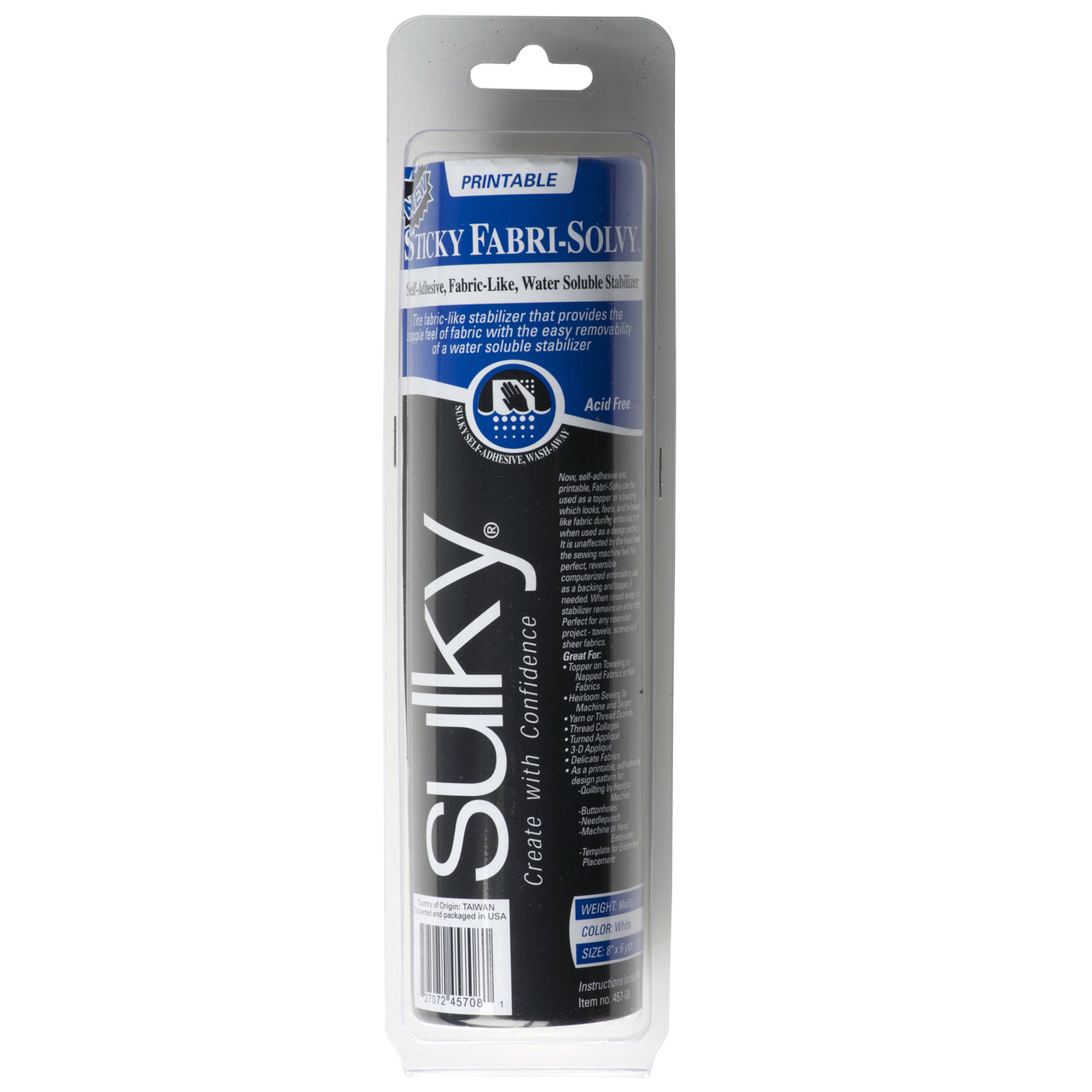 Sulky Sticky Fabri-Solvy Stabilizer 12/Pkg 8.5X11
