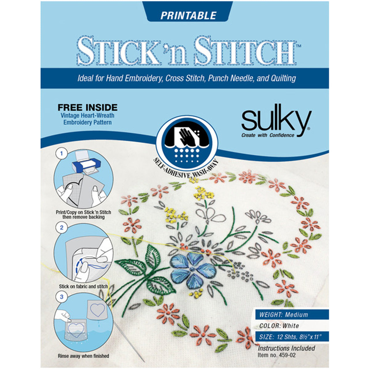 Stick 'n Stitch™ - 8 1/2'' x 11'' -  12 Printable Sheets