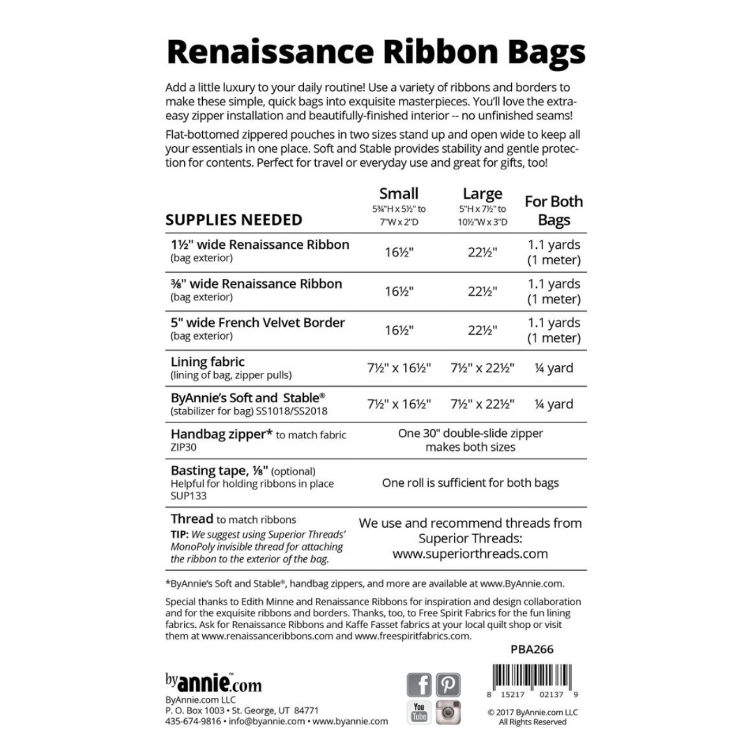 Renaissance Ribbons Bags - By Annie Renaissance Ribbons Bags - By Annie
