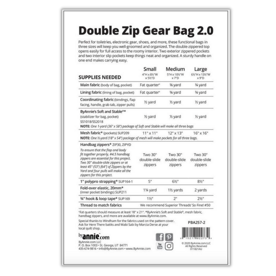Double Zip Gear Bags 2.0 Pattern ByAnnie