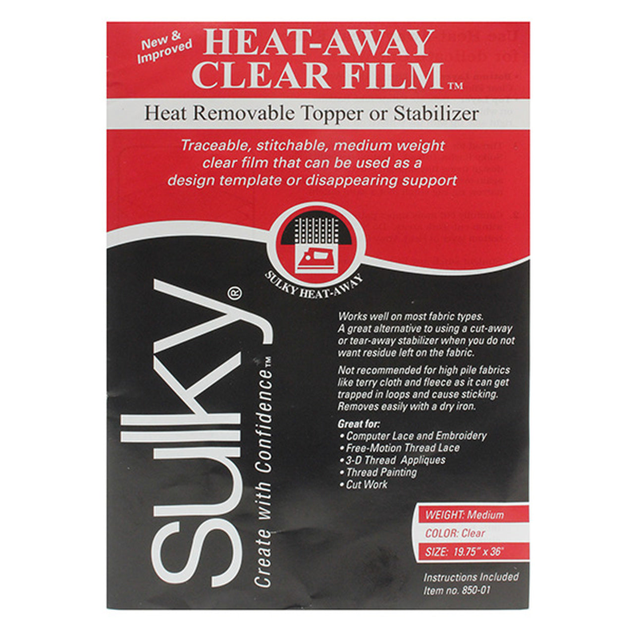 Sulky Heat-Away Stabilizer - Clear Film