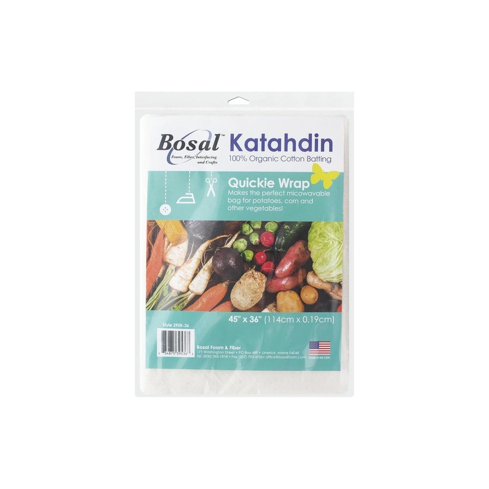Bosal Katahdin 36" x 45" Bateo de algodón 100% orgánico Quickie Wrap