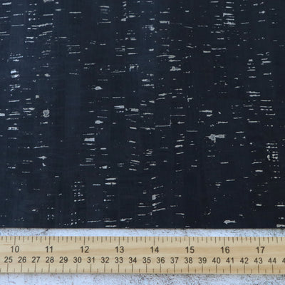 Rustic Natural Black Silver Flecked Cork Fabric