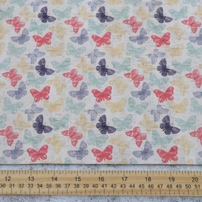 Butterfly Toss Cork Fabric