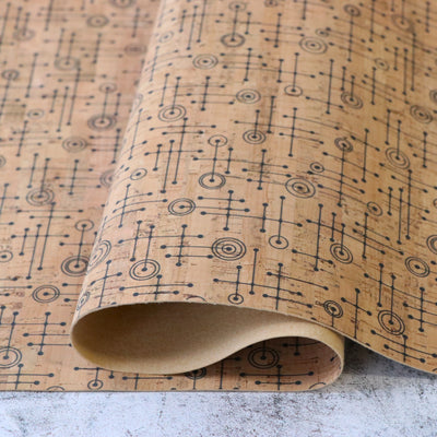 Packaged 1/2 Yard Cut: Fifties Abstract Cork Fabric