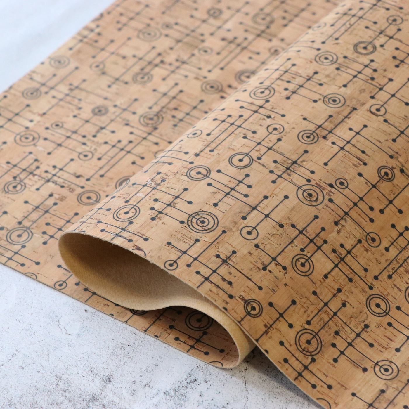 Packaged 1/2 Yard Cut: Fifties Abstract Cork Fabric