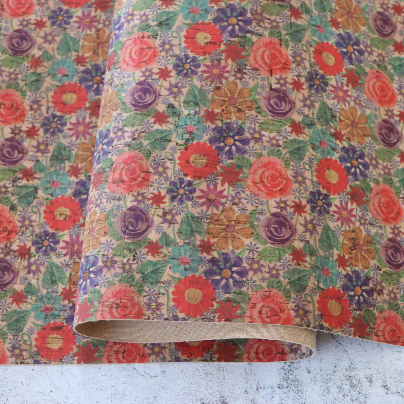 Flower Power Cork Fabric