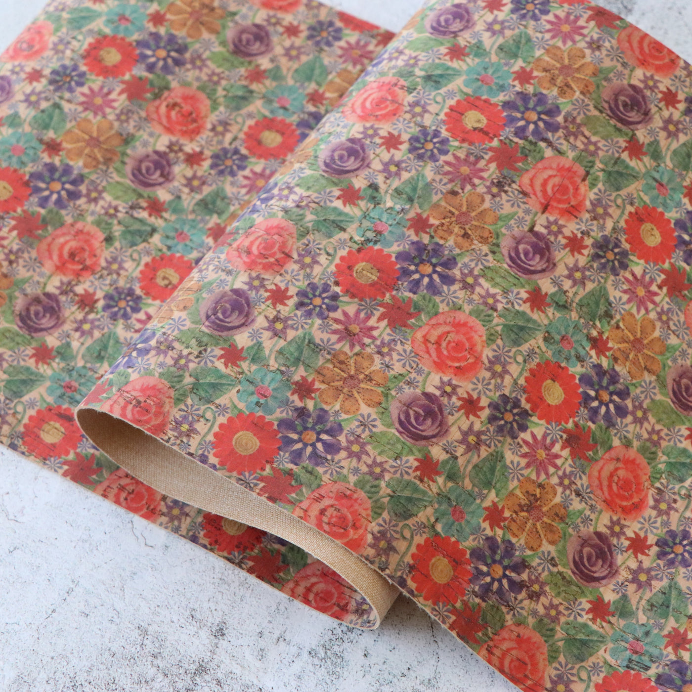 Flower Power Cork Fabric
