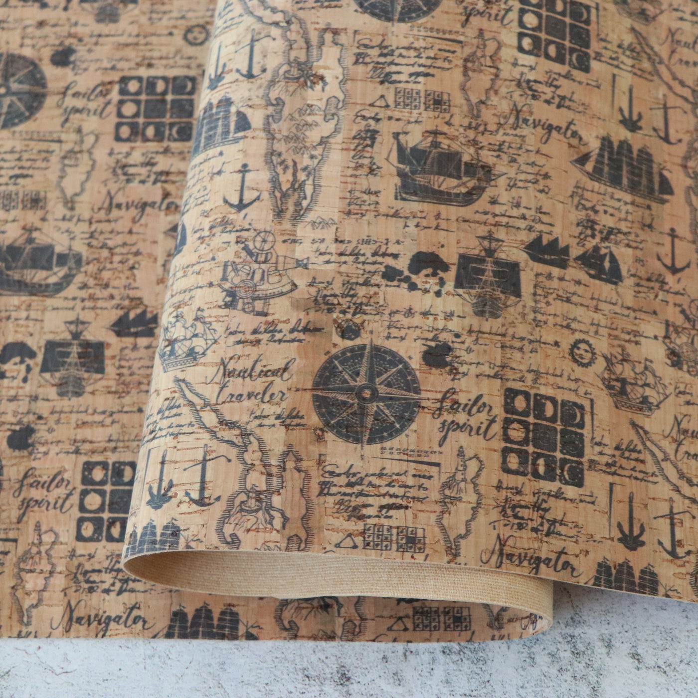 Nautical Traveler Cork Fabric