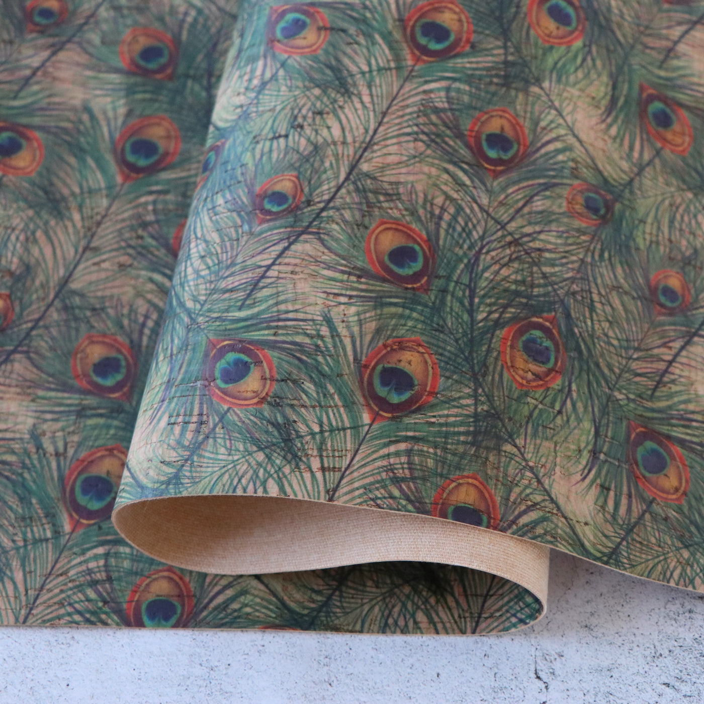 Peacock Cork Fabric