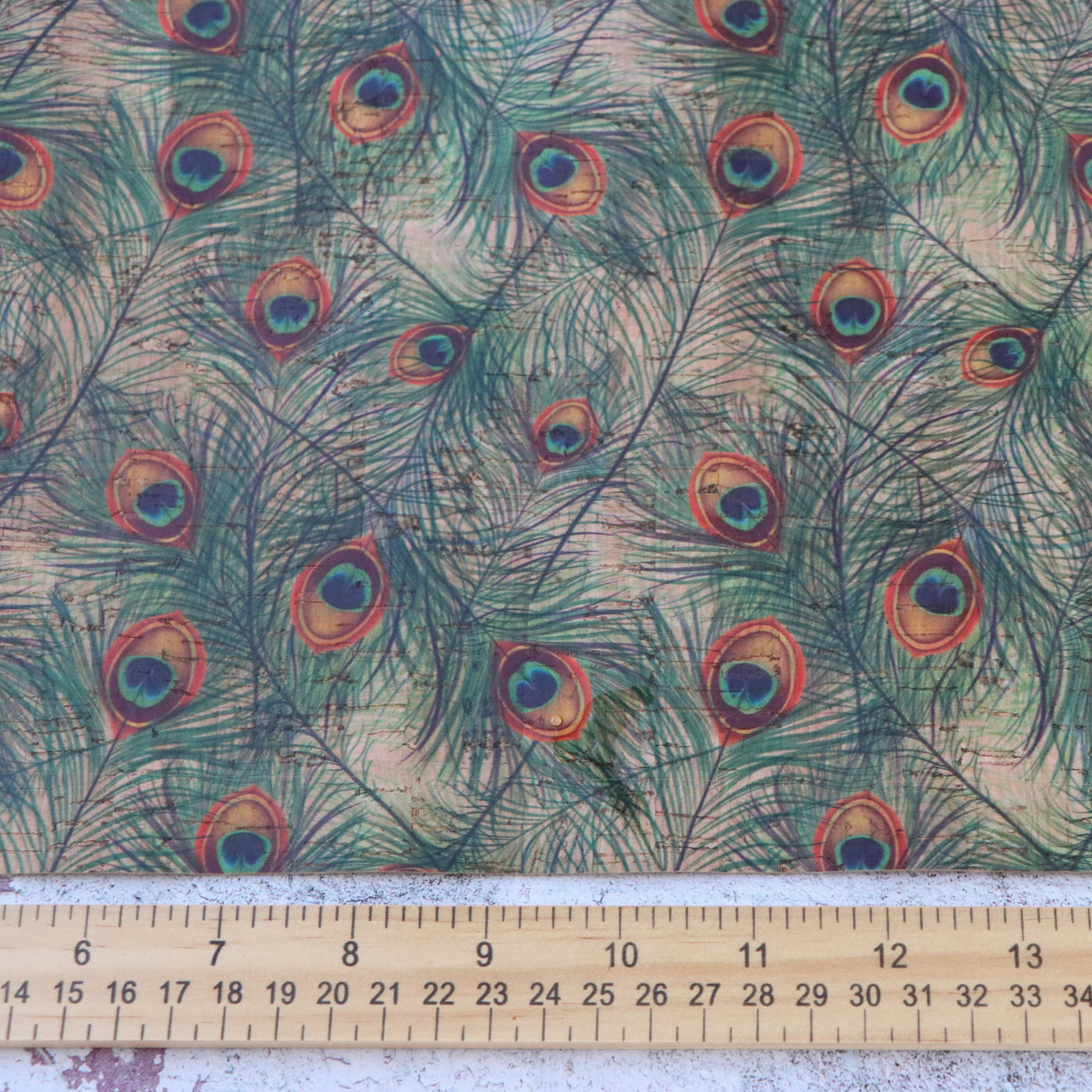 Peacock Cork Fabric
